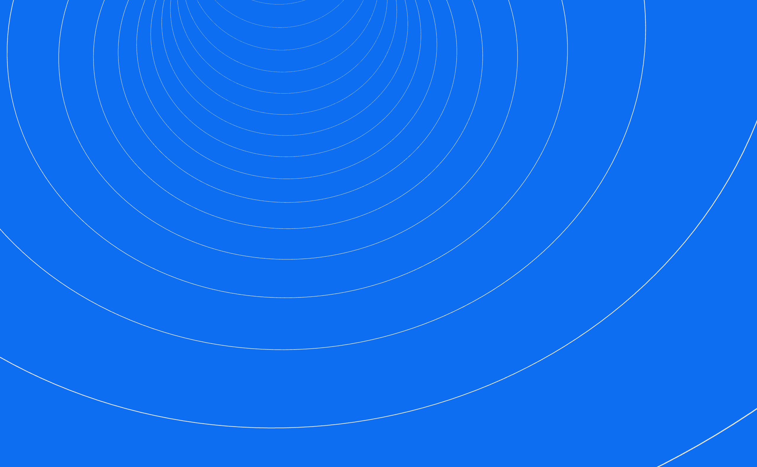 Blue background with white concentric circles radiating from corner