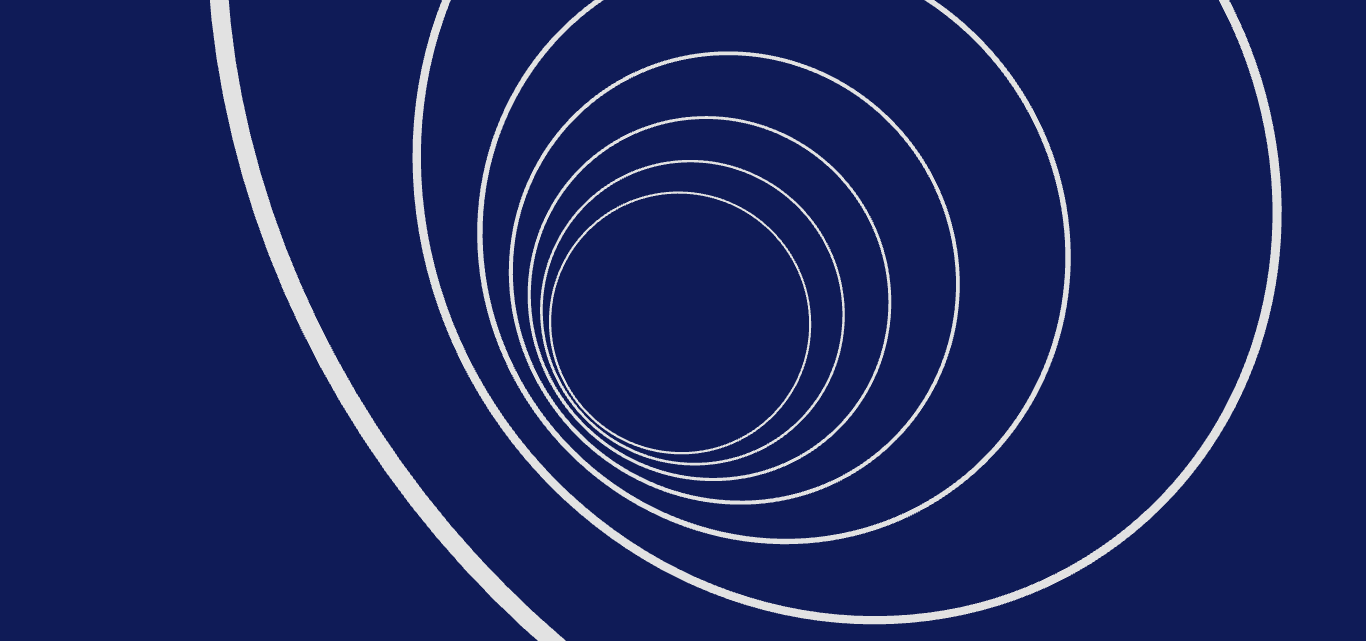 Dark blue abstract pattern with concentric circular outlines forming a tunnel effect.